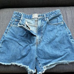 Everlane high waisted denim shorts